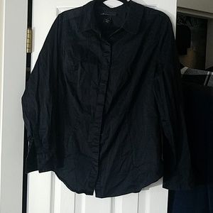 Lane Bryant Covered Placket Stretch Button Down